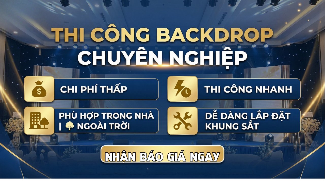 Thi công backgdrop chuyên nghiệp trọn gói